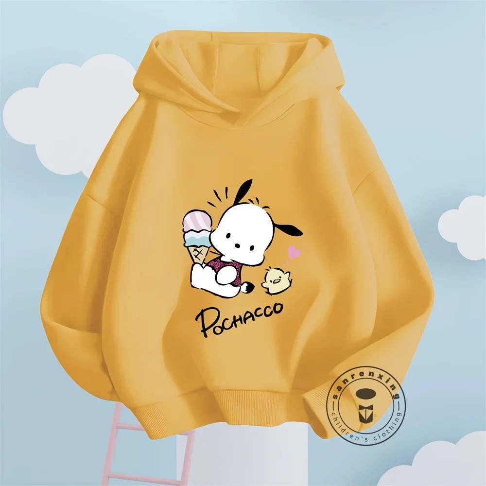 Pacha dog Cartoon 3-14 Years Sunshine Boys Girls Pullover Kawaii Casual Sweatshirt Children's Sports Kid Hoodie Baby Clothes