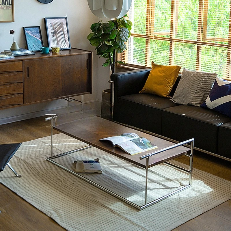 Coffee table creative living room folding variable coffee stainless steel square  furniture