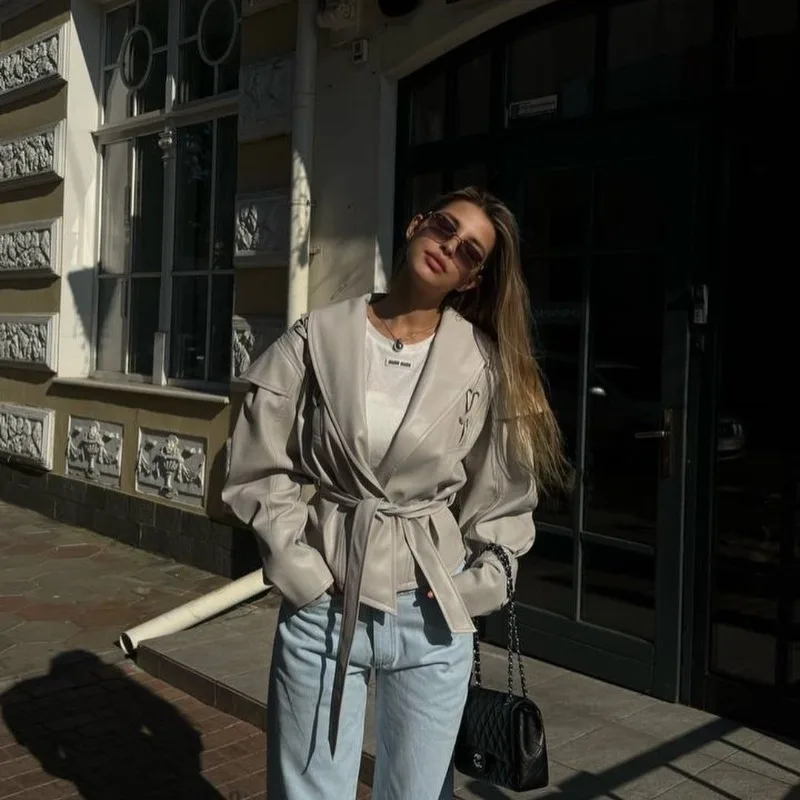 2026 Ins نمط عبر الحدود الجمال الأوروبي ريترو جديد تنوعا دراجة نارية سترة شخصية الموضة سترة جلدية رائع