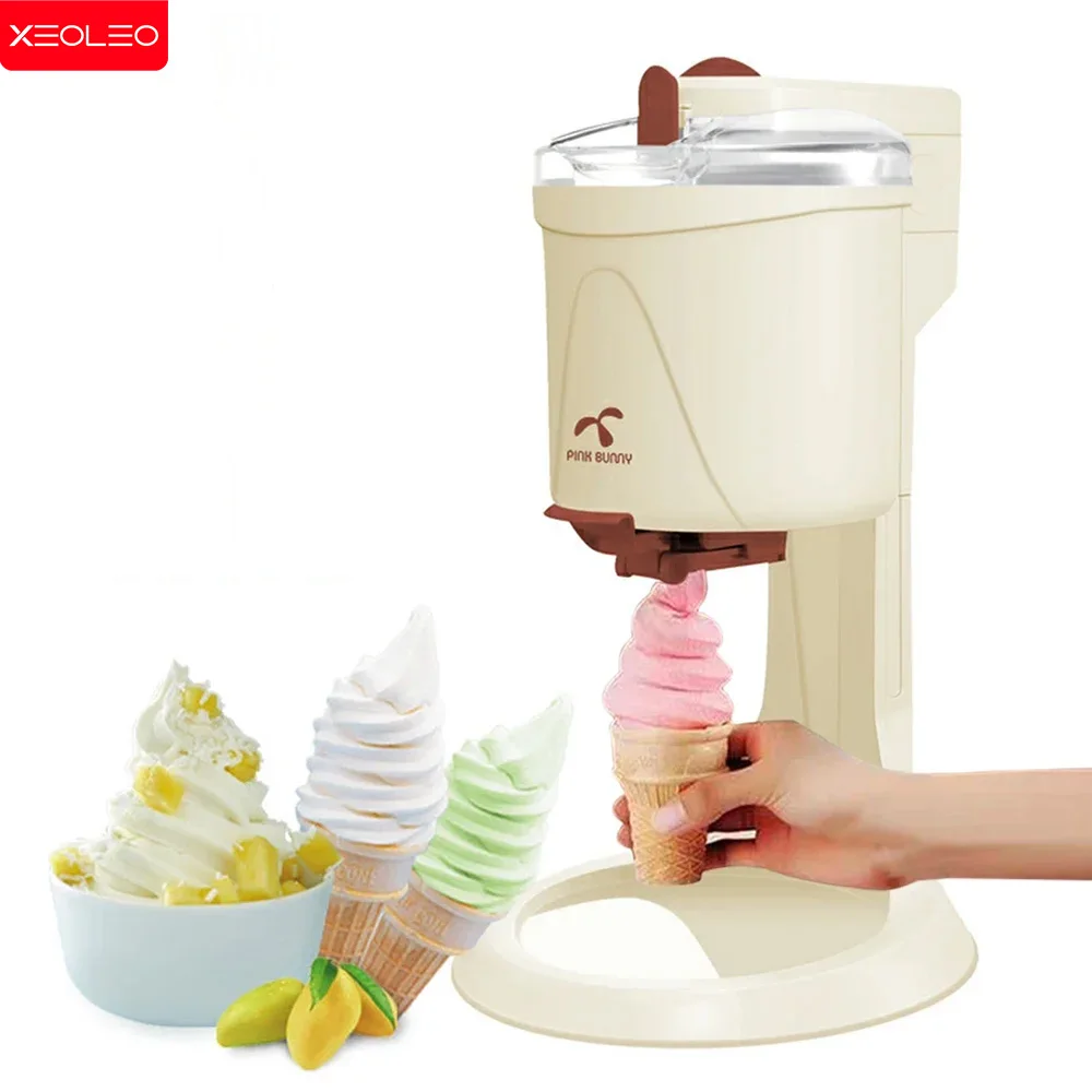 XEOLEO Soft Ice Cream Machine 20W Fully Automatic Mini Benny Ice Cream Making Machine DIY Household Ice Cream Maker