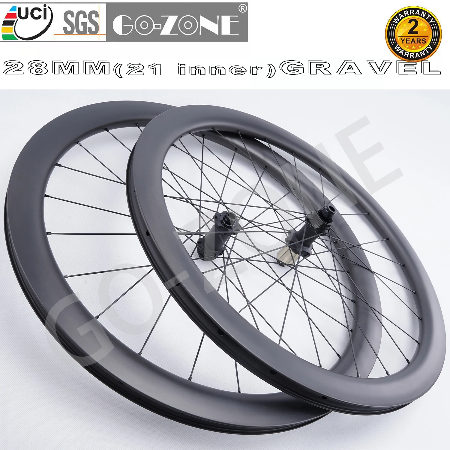 

700c Road Carbon Wheels Disc Brake Gravel / Cyclocross 28mm U Shape Gozone R320D UCI Approved Center lock Bicycle Wheelset