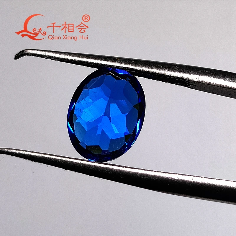 7*9mm 2.36ct  oval Shape Artificial Cobalt Spinel blue color Natural cut incushions gem stone for jewelry making