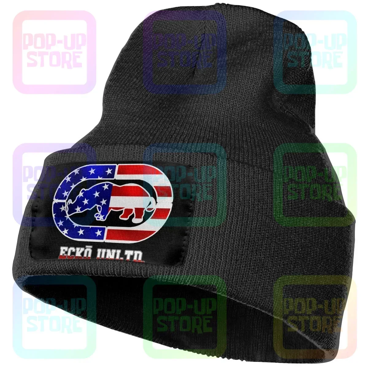 Ecko Unltd عاكس الفضة مخطط الولايات المتحدة الأمريكية العلم قبعة صغيرة محبوكة قبعة بيني قبعة مضحك قسط جودة عالية #1