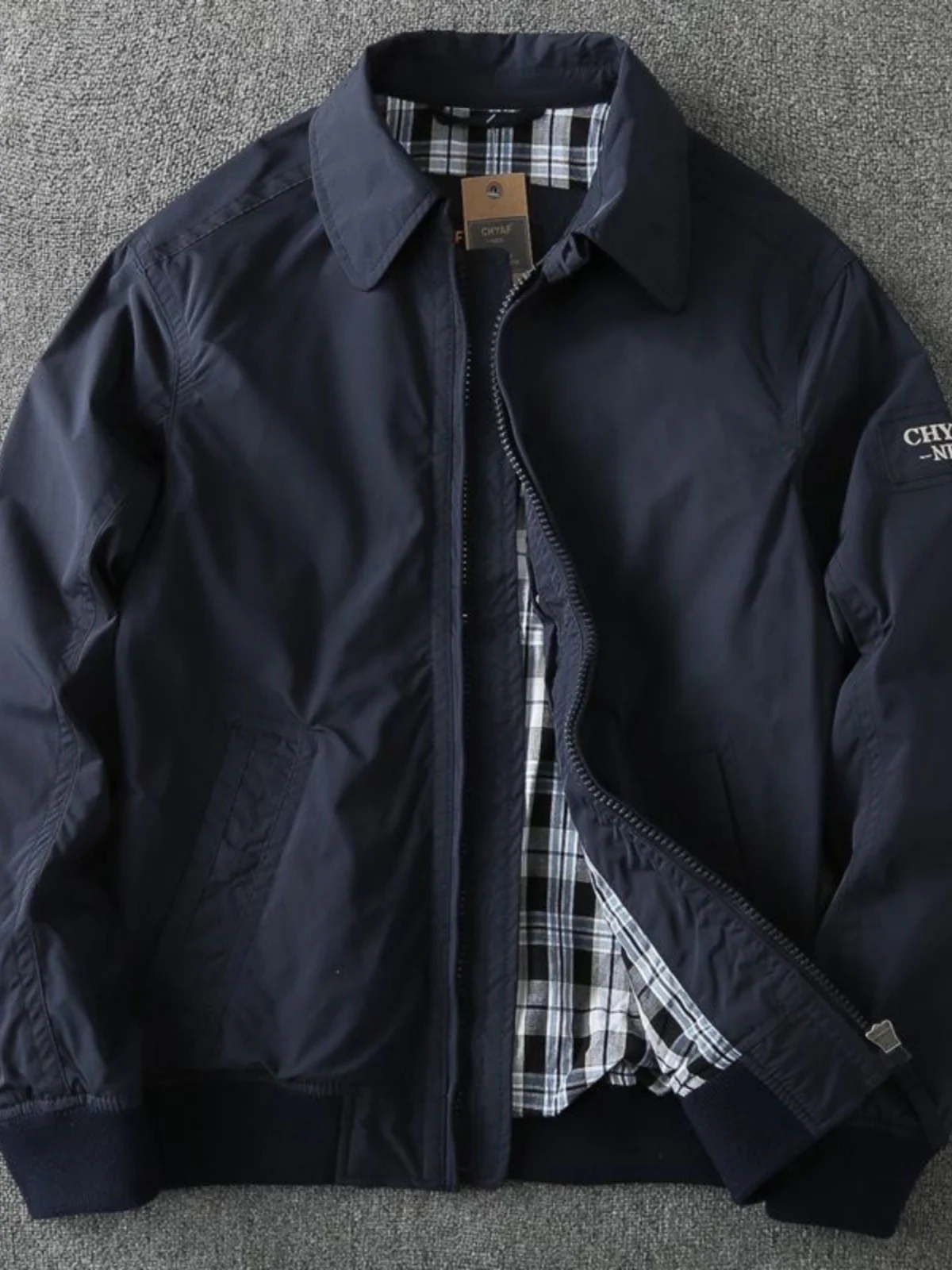 

Men's Autumn Winter Windproof Jaet Busin Casual Versatile Slim Fit Collar Pure Color Double Layer Coat Youthful Faion