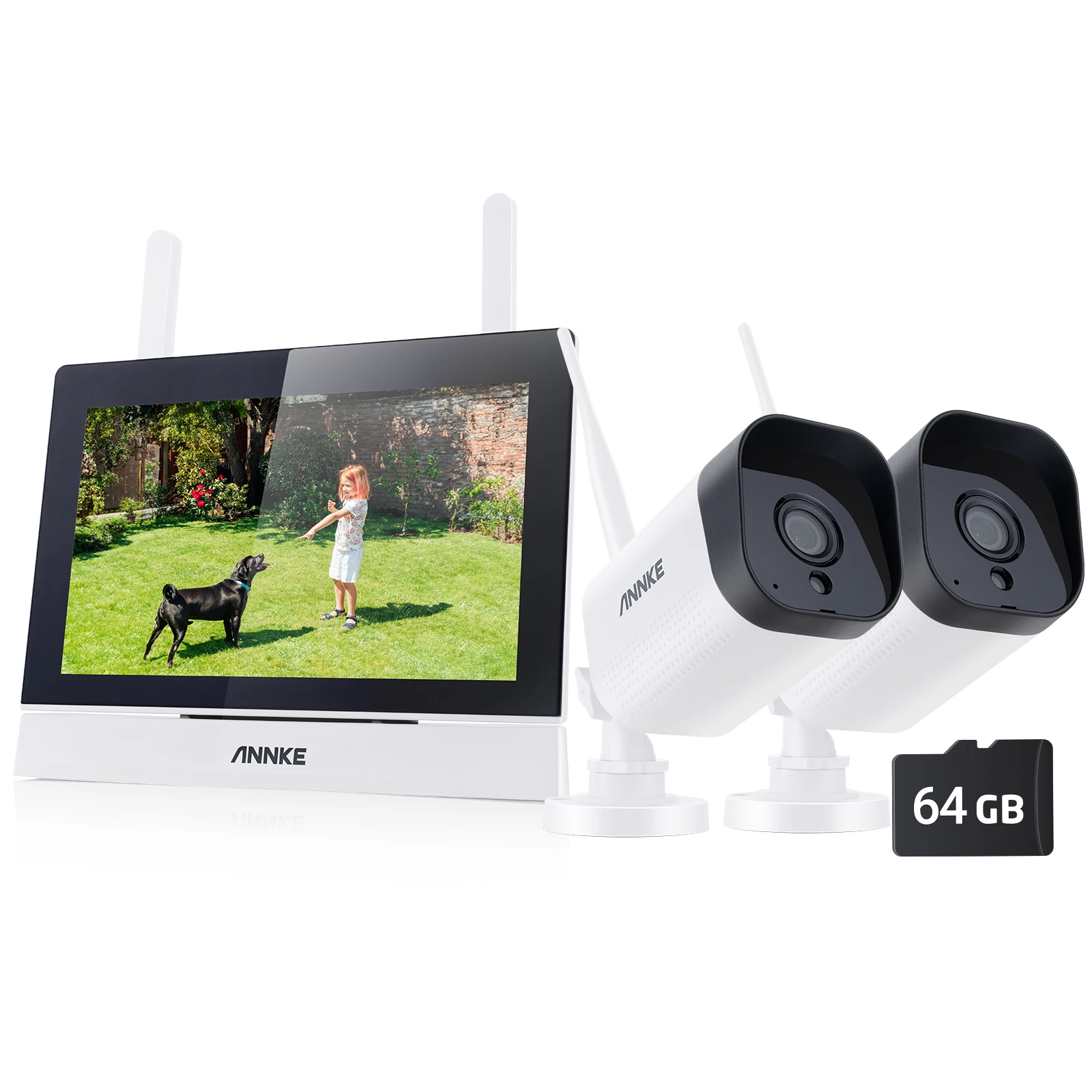 Annke 3MP 5MP Draadloos CCTV-systeem 4CH NVR Outdoor wifi camera 7-inch touchscreen Tweeweg Audio 2/4 Stuks Wifi beveiligingscamera - afbeelding 1