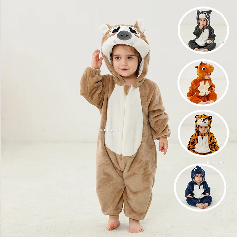 Cosplay Wolf Baby Clothes Romper Onesie Infant Boy Girl Cartoon Baby One-Piece Ropa Bebe Halloween Winter Soft Outfit Carnival