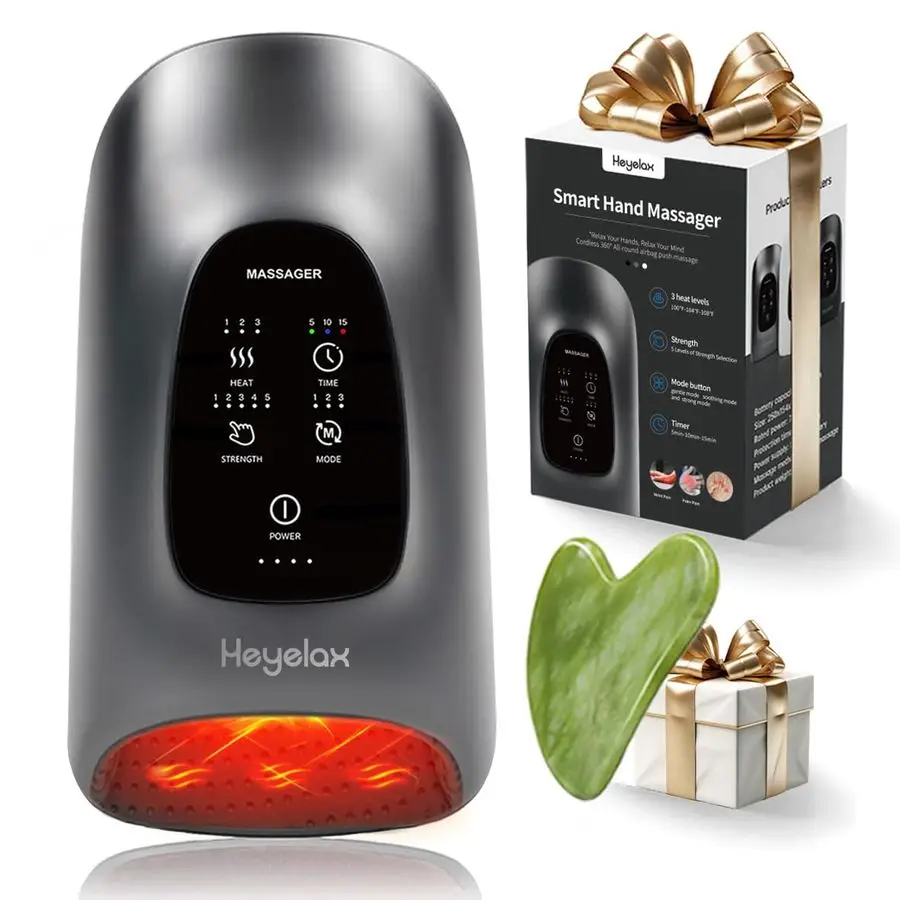 

Massager with Heat and Compression for Arthritis and Carpal Tunnel Relief, Finger Wrist Hand Therapy Equipment Pain Relief,Thoug