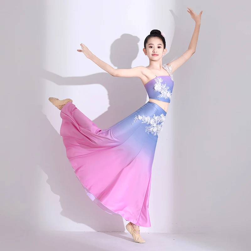 子供の Dai ダンス衣装フィッシュテールスカートパフォーマンス衣装女の子少数民族伝統的な孔雀ベリーダンス衣装衣装