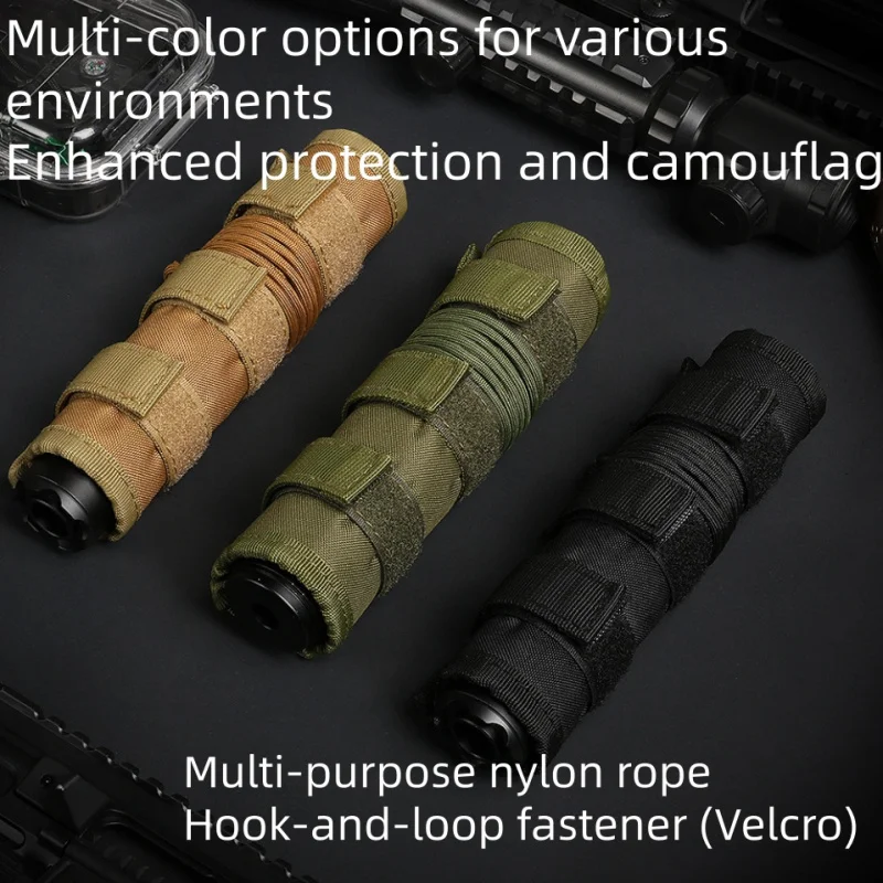 

Sniper Suppressor Cover, Tactical Camouflage Protective Sleeve, CS Equipment,Fixed with Hook-and-Loop Fastener and Straps