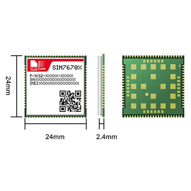 A7670G-LABE Development Board kit 24*24mm Dual-row Pin 4G 2G CAT1 SIMCOM Core Board LTE CAT1 Voice With antenna