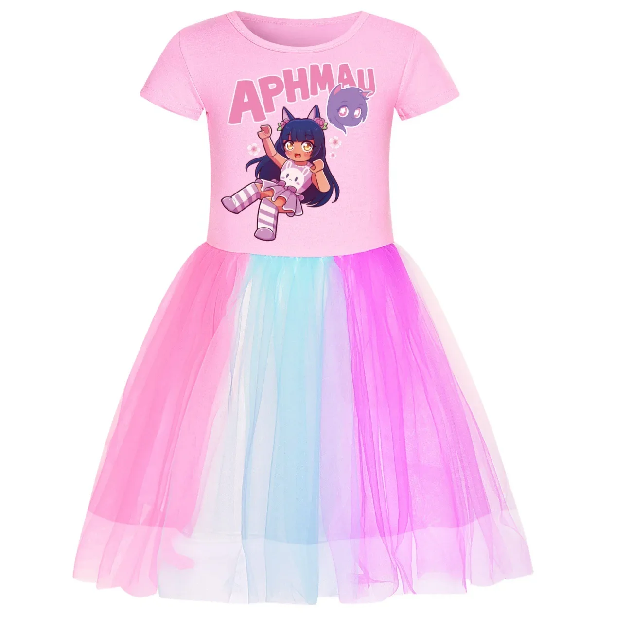 APHMAU-vestido de princesa plissado para crianças, saia de manga curta para bebês, vestidos de noite infantis, bolsa fofa, verão