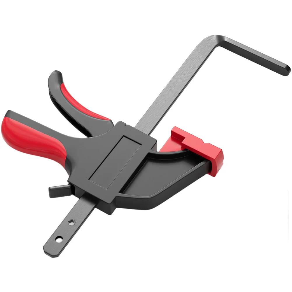 Woodworking Thin Guide Rail Clamp F-Type For Track Saws 90Kg Force Quick Release Rubber Tips Carbon Steel Sturdy Build view 3