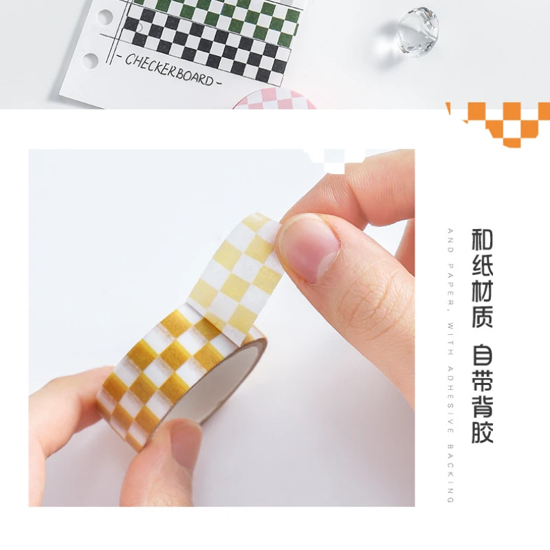 15mm X 3m Tape Plaid Masking Tape Colorful Decorative for  DIY Crafts Arts Scrapbooking Card