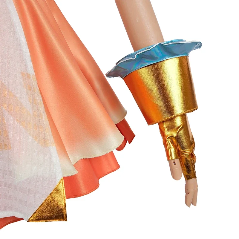 رولكوس-زي تنكري للنساء ، لعبة لول ، روح الطعام ، Ahri ، جلد جديد ، قلب حلو ، فاكهة ، تصميم برتقالي ، مجموعة كاملة