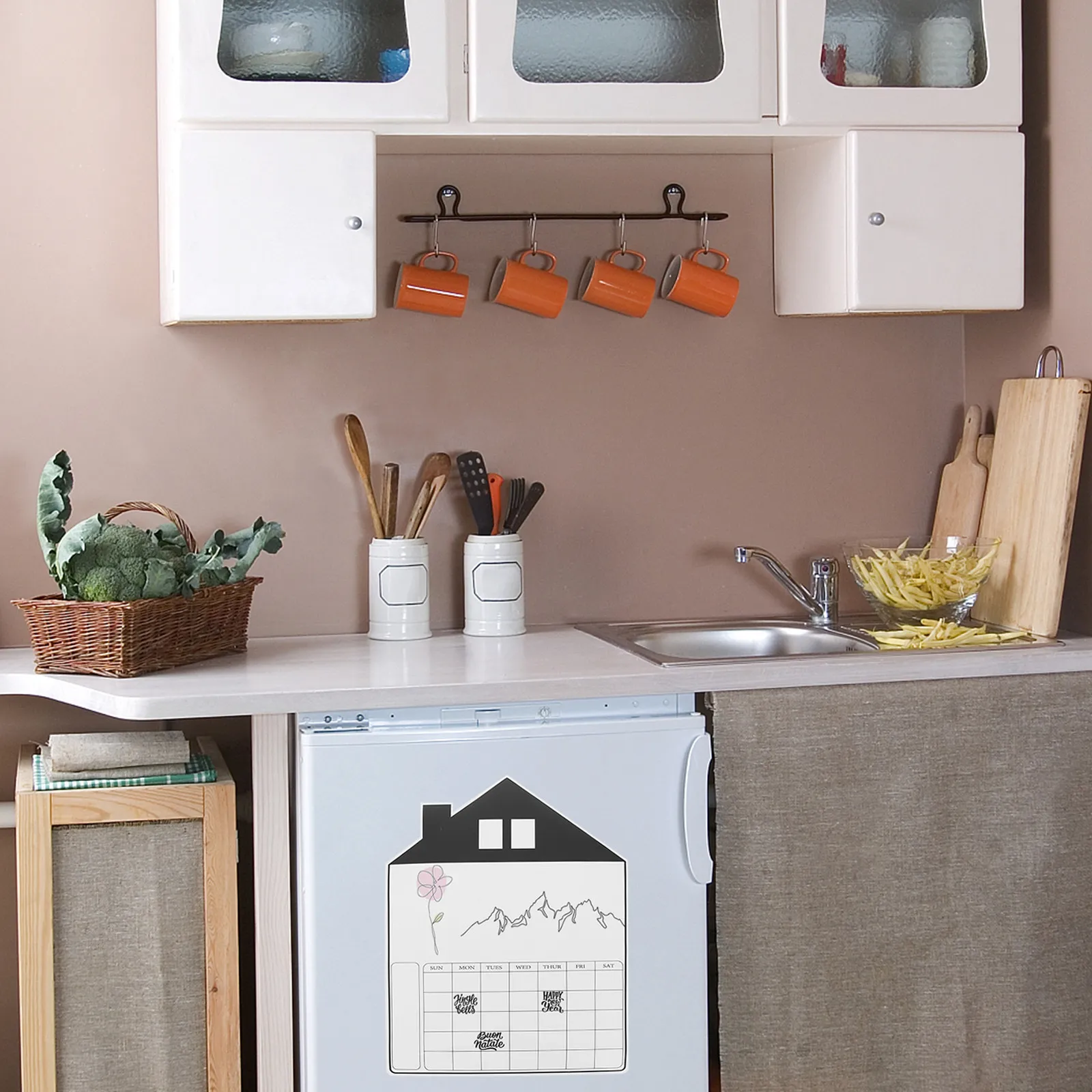 

A3 Magnetic Planning White Board Refrigerator Calendar Organizer Erasable Schedule Tracker for Family Month Week Management