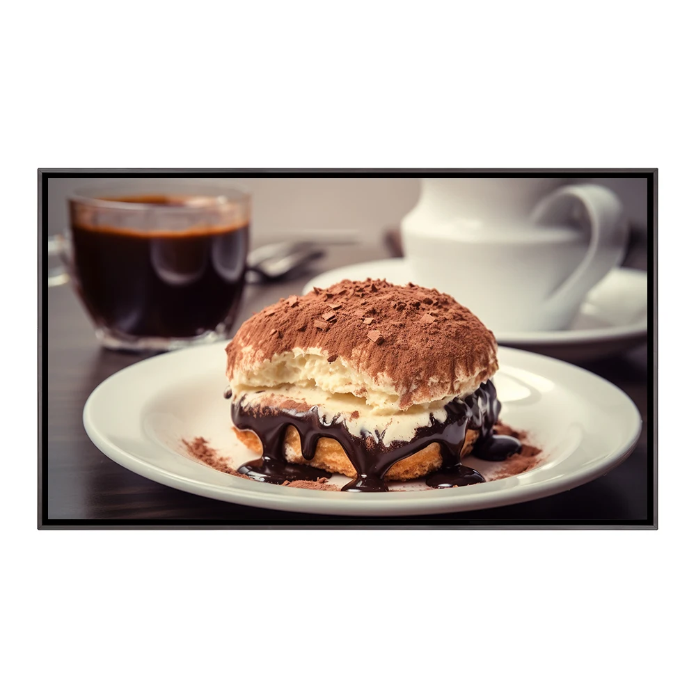 55-inch Intelligent 2K/4K LCD Flat-panel Wall-mounted Display TV, Suitable for Digital Signage Display, with Protective Glass