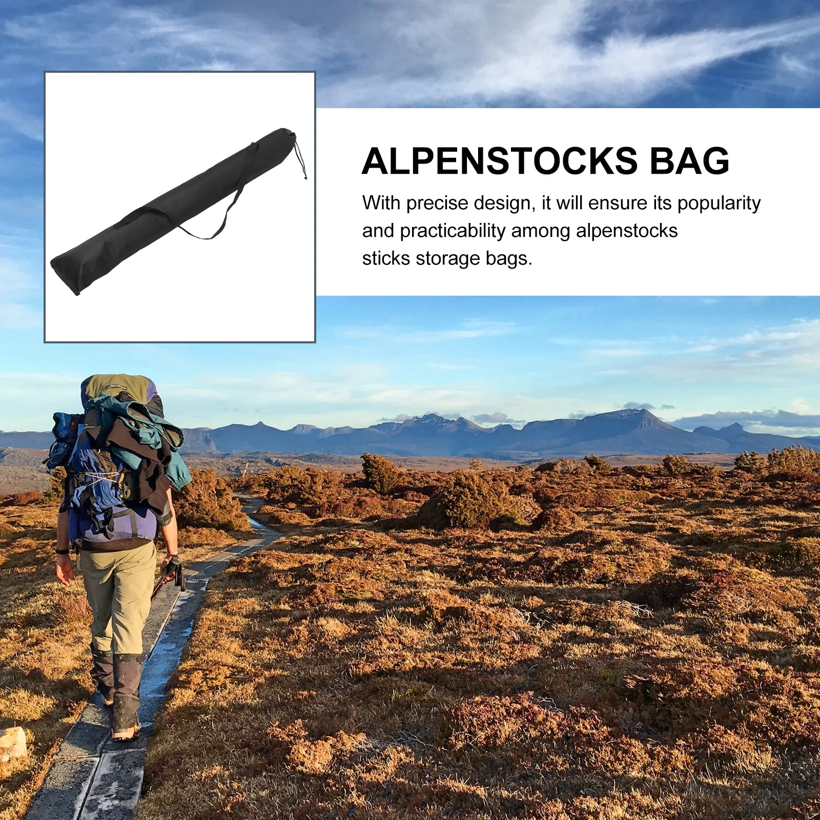 

Portable Foldable Waterproof Alpenstocks Sticks Storage Bag Backpack Adjustable Strap Carrying Bag for Walking Stick Hiking