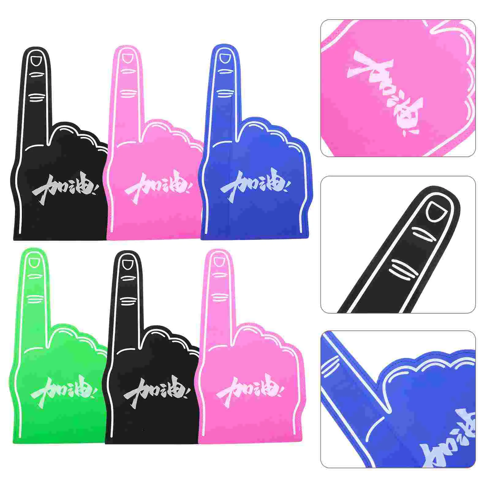 6 Pcs Toys Hand Support Props Cheering Foam Fingers Girl for Sporting Events Child