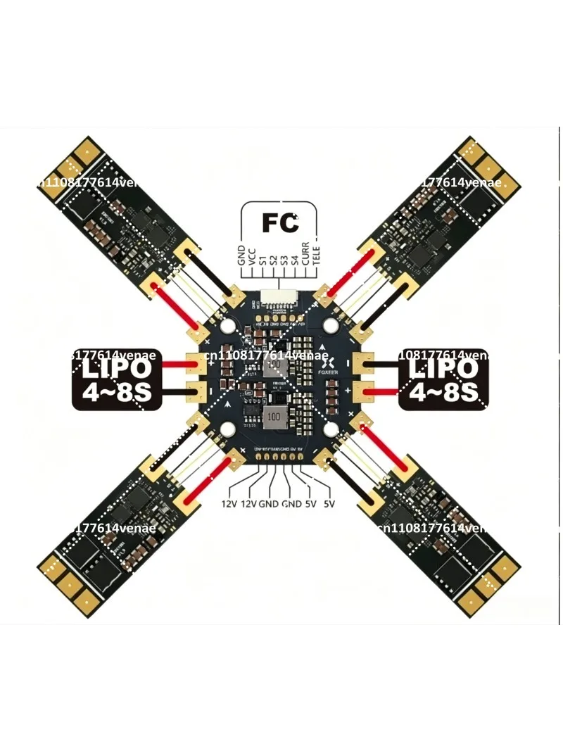 400A 4-8S PDB Distribution Board with 30.5mm Mounting Hole Spacing for Drone