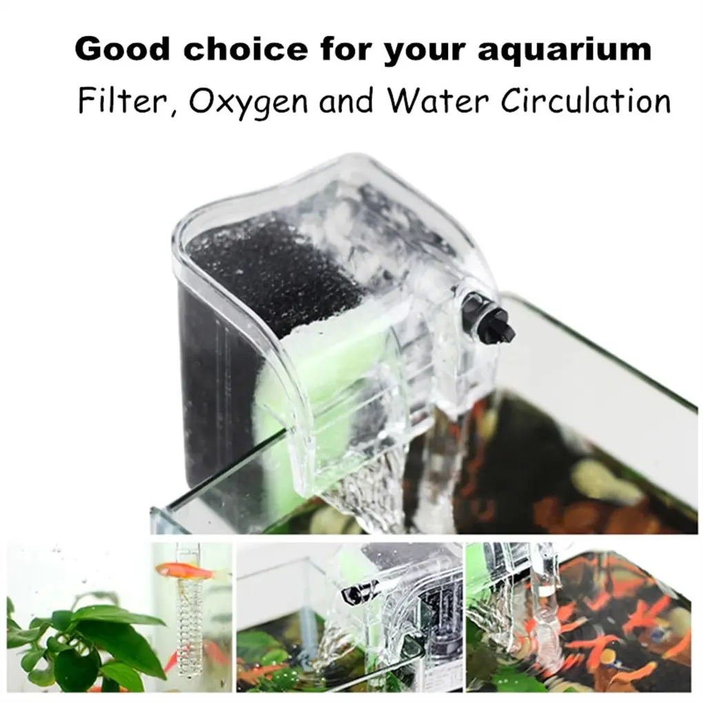 3 In 1 Hanging External Aquarium Filter Water Oxygen Circulation Filtrator Waterfall Filter Pump Fish Turtle Tank