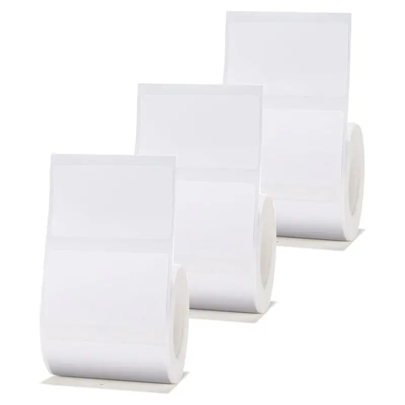 3 Rolls White Label Paper White 50X30mm Compatible For B1 B21 B3S Label Maker Waterproof, Self-Adhesive Label Paper, Durable
