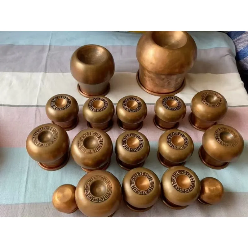 Red Copper Durable Chinese Medical Vacuum Cupping Body Relax Stress Relief Lymph Massage Therapy Heated Fire Cup
