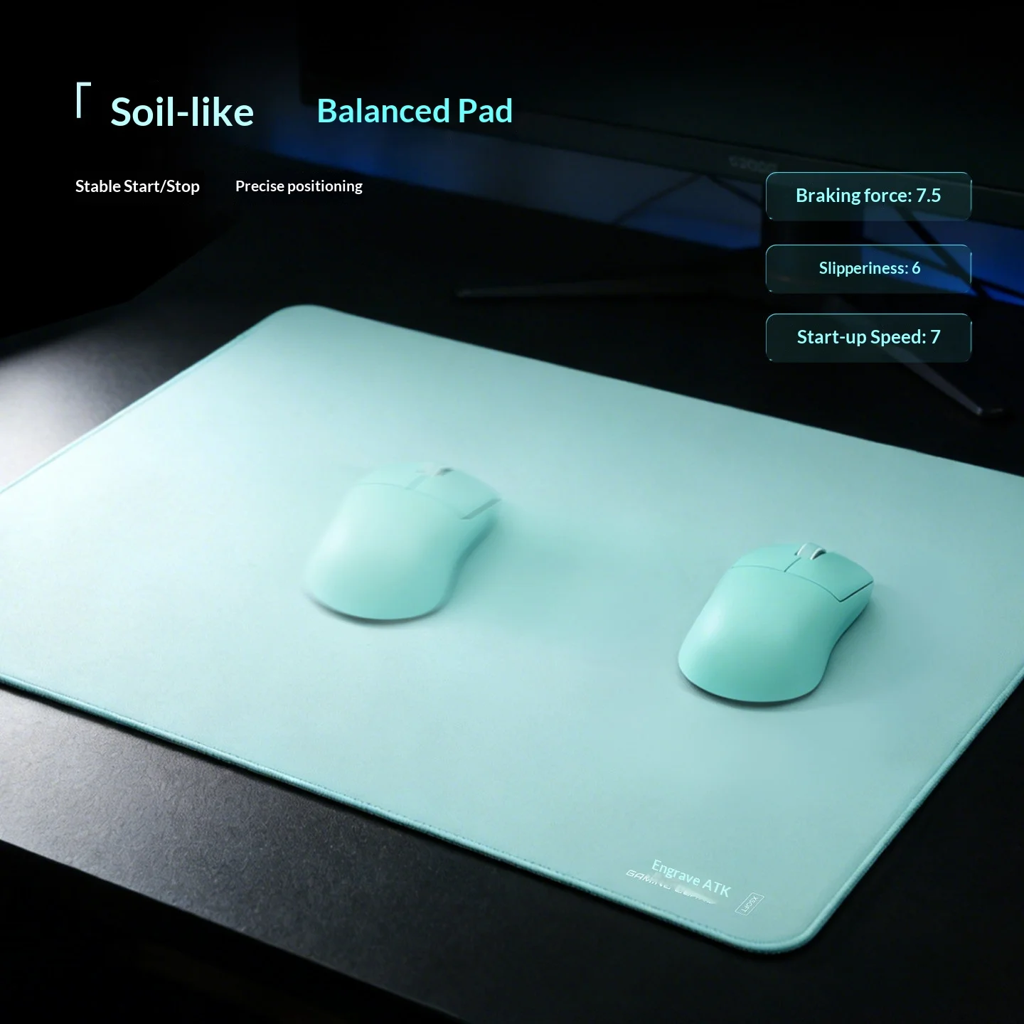 Genuine ATK GEAR Lie Series Large Gaming Mouse Pad Soil Like Polyurethane 4Mm Xsoft  Stitched Edges For Esports Office Mousepads