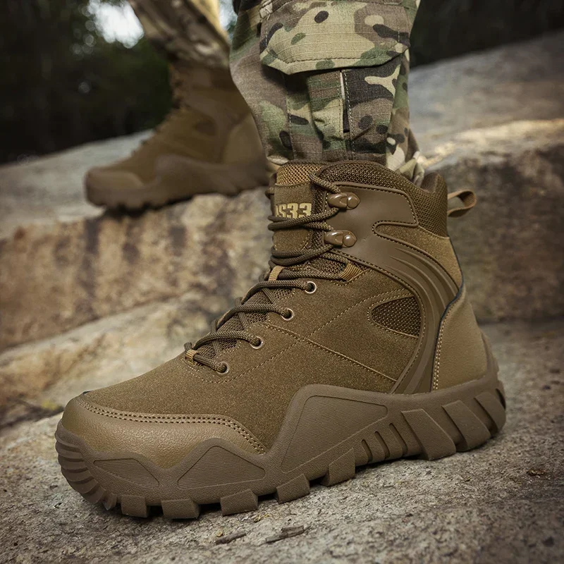 

Climbing Tactical Shoes Men Boots Casual Outdoor Military Waterproof Work Boots Motorcycle Ankle Man Hiking Shoe Zapatillas Male