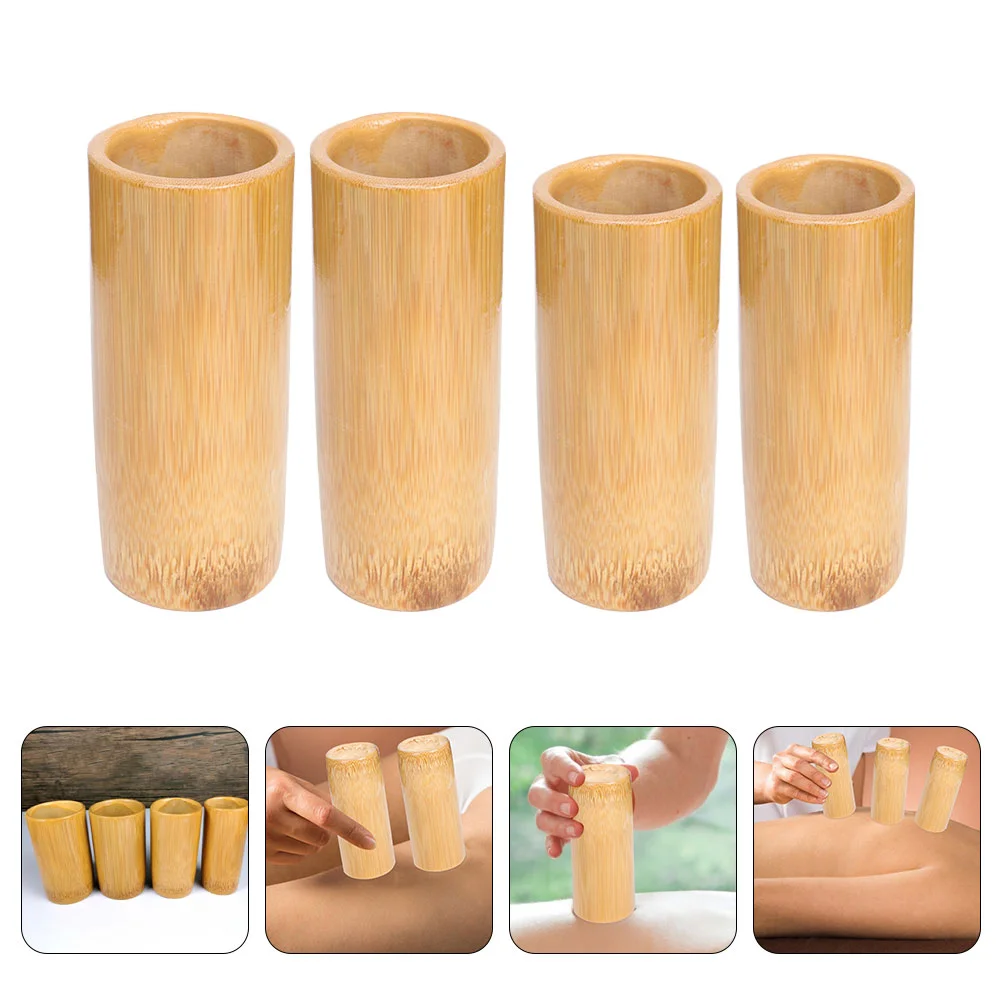 12pcs Bamboo Cupping Kit Professional Jars Device Cans 4 Sizes Small Large Extra Large Therapy Relaxation Decor