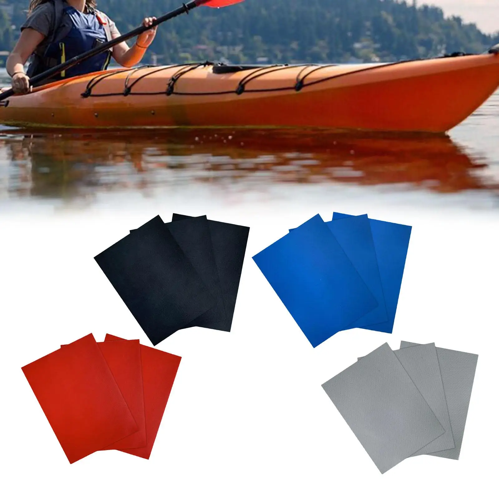 3 Pieces 10x15cm PVC Waterproof Repair Patches for Boat, Easy to Use, Can Cut in