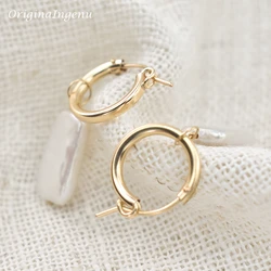 14K Gold Filled Handmade Baroque Pearl Earrings Gold Jewelry Minimalism Brincos Oorbellen Pendientes Boho Hoop Earrings