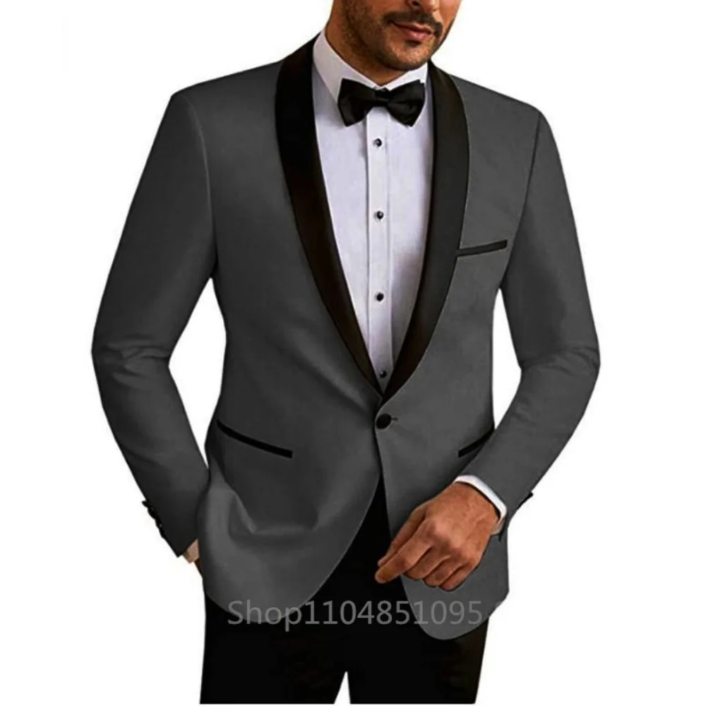 Homme coupe ajustée décontracté solide Blazer marié mariage costume veste meilleur homme dîner smoking manteau mode affaires