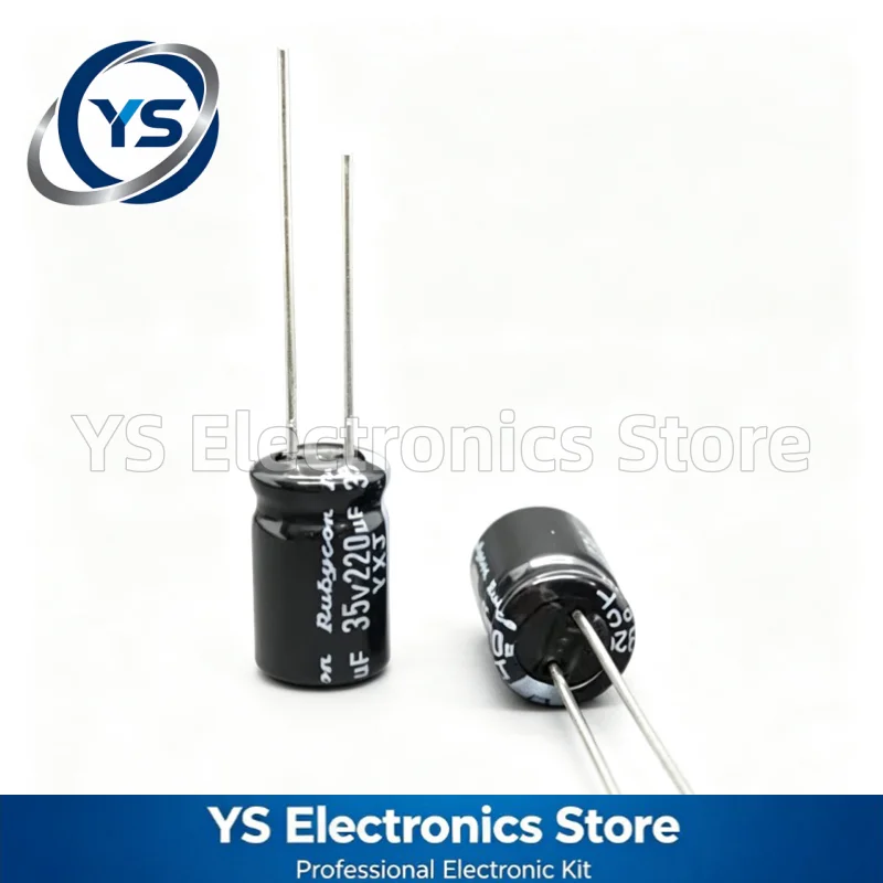 Rubycon YXJ Series 35V220UF 8x11.5mm 35YXJ220M8X11.5 220UF35V 35V 220UF Electrolytic Capacitor Brand New Genuine Japan 20%