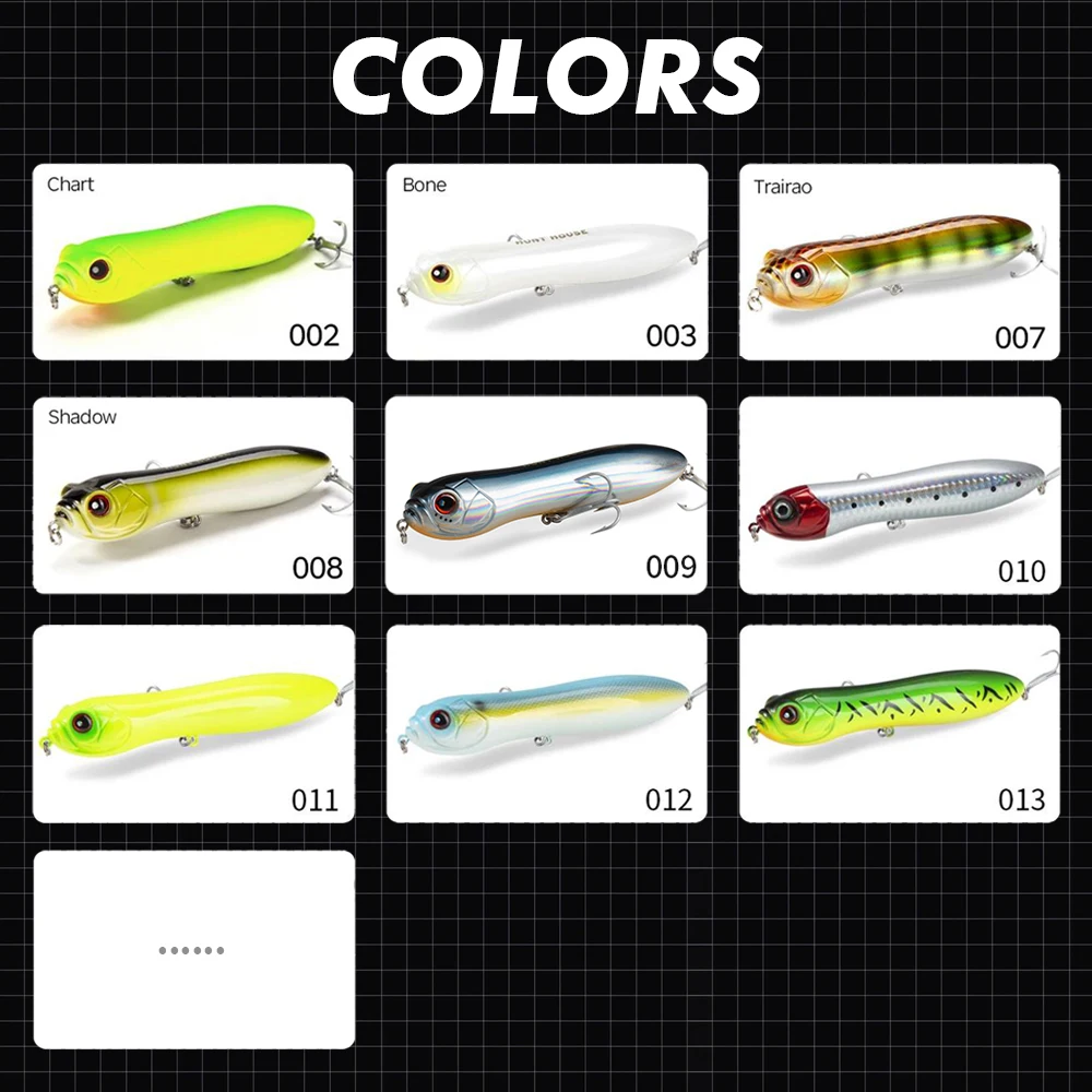 HuntHouse Topwater Pencil Señuelo Superficie Lubina Sonido Fuerte - imagen 5