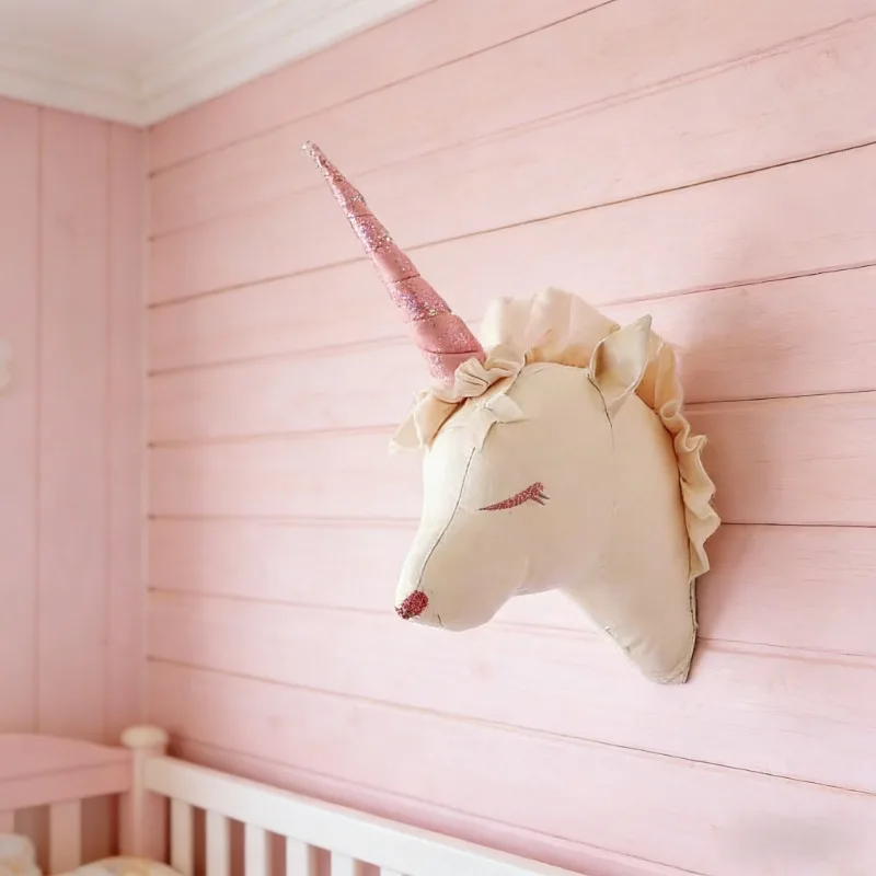 Handgemachte Filz Tiere Kopf INS Zimmer Dekor Elefant Einhorn Plüsch Spielzeug Tier Köpfe Wand Dekoration Für Kinder Weiche Installieren