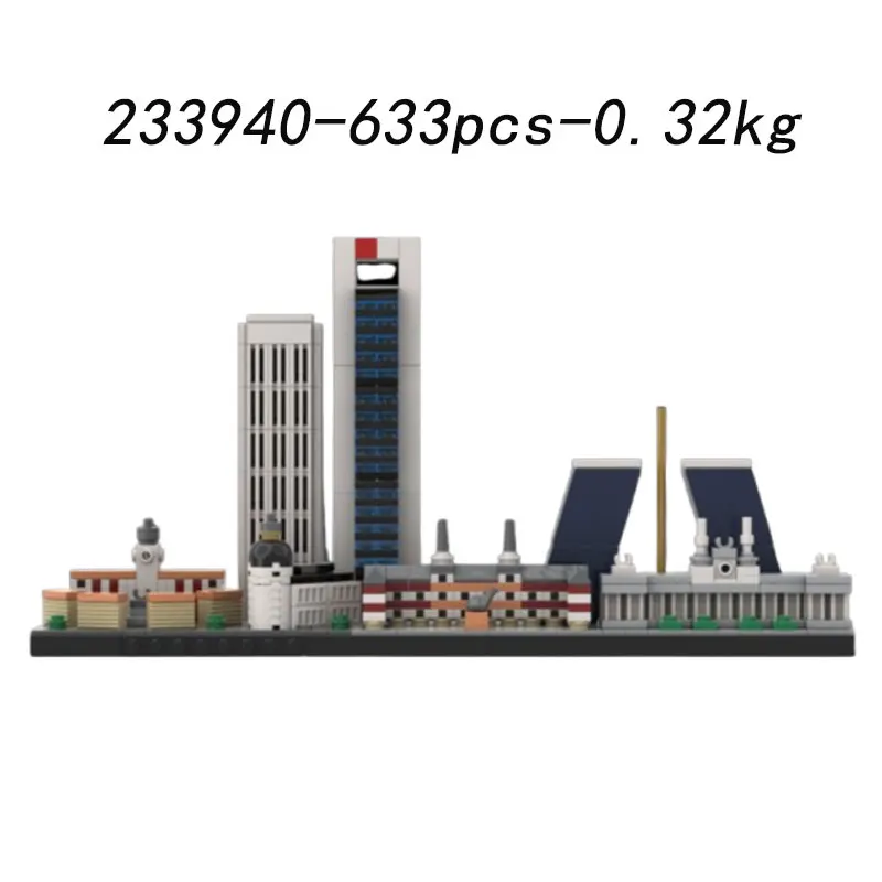 Spot MOC-198251 620 stücke 240101 Moderne Architektur DIY Kleine Partikel Montage Bausteine Puzzle Spielzeug Modell Geschenk Set Ornament