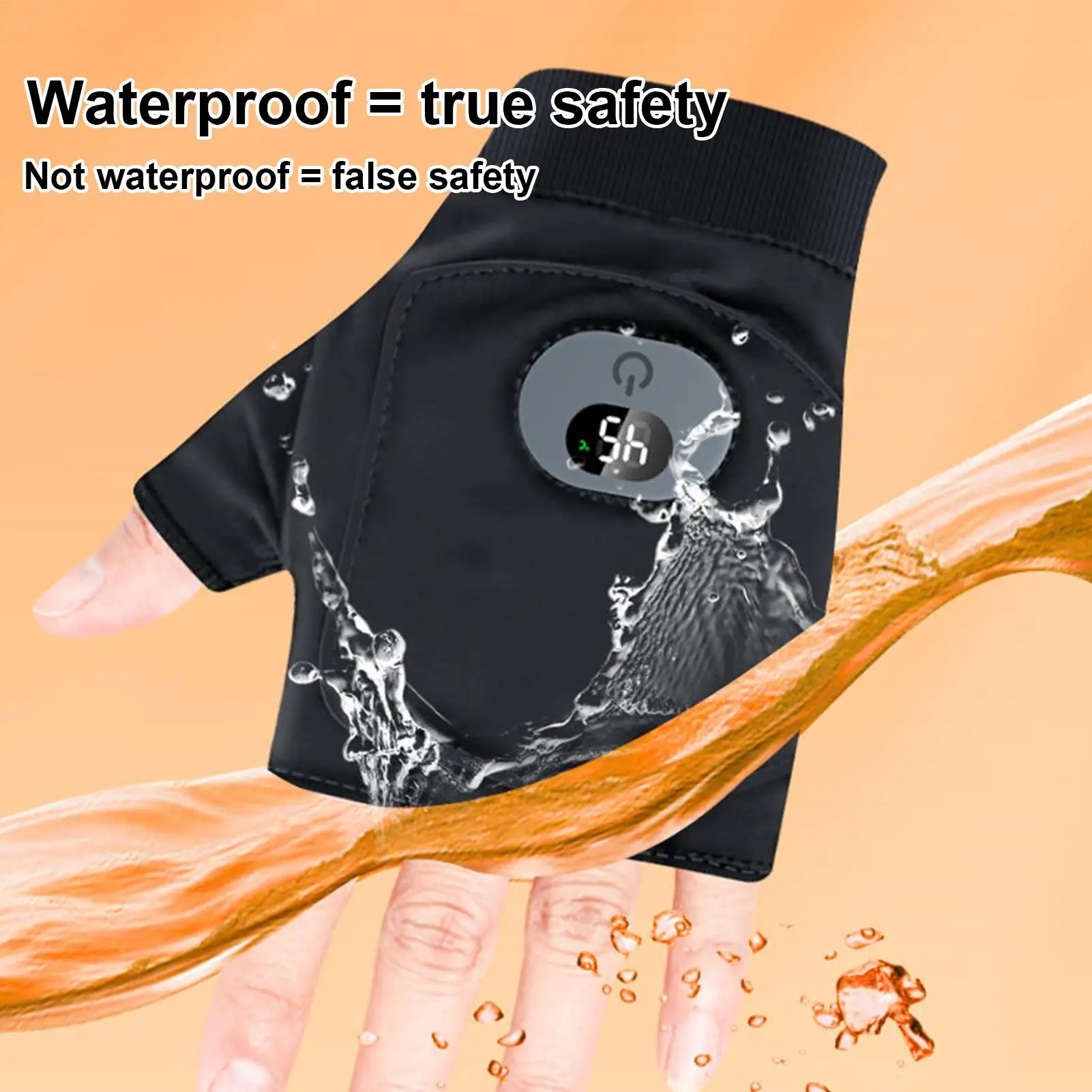 قفازات تسخين بشاشة رقمية USB لتدفئة اليد الكهربائية بدون أصابع مع 3 مستويات حرارية للرياضات الخارجية والاستخدام المكتبي #2