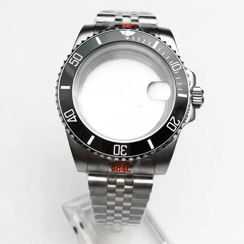 Полный набор корпуса часов 40 мм + ремешок из нержавеющей стали Корпус NH35 подходит для механизмов Miyota 8205/821A/8215 Япония NH35/NH36