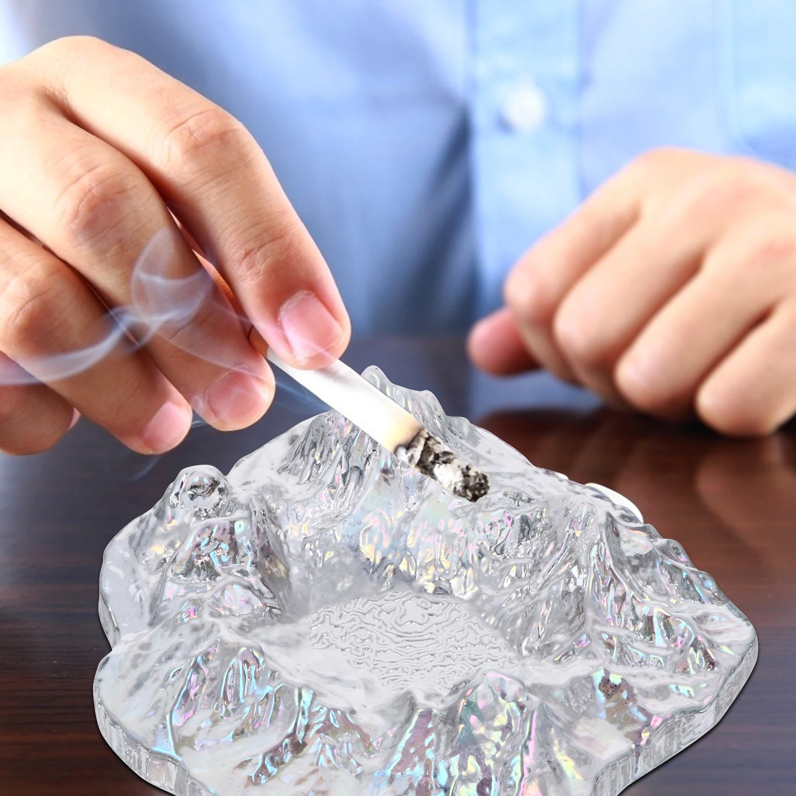 

Office Decor Ashtray Cigarette Butt Container Mountain Shaped Home Astray Household