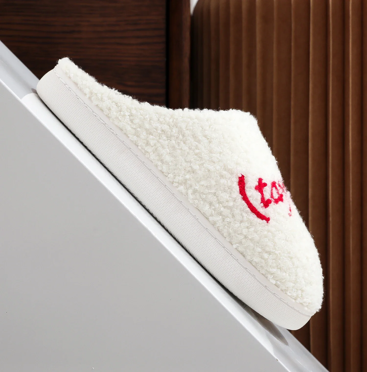 الشتاء المنزل Tapors نسخة نمط نعال من القطن عدم الانزلاق سميكة سوليد الصوف نعال من القطن انخفاض الشحن #4