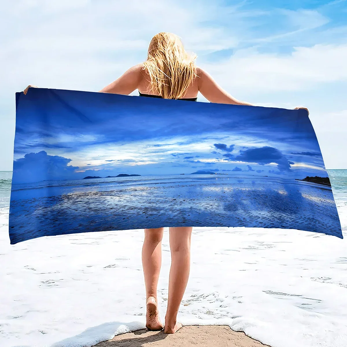Ocean Sky Large Bath Towel Microfiber Super Soft Beach Towel Highly Absorbent Bath Sheet Quick Dry Towel for Swimming, Sports