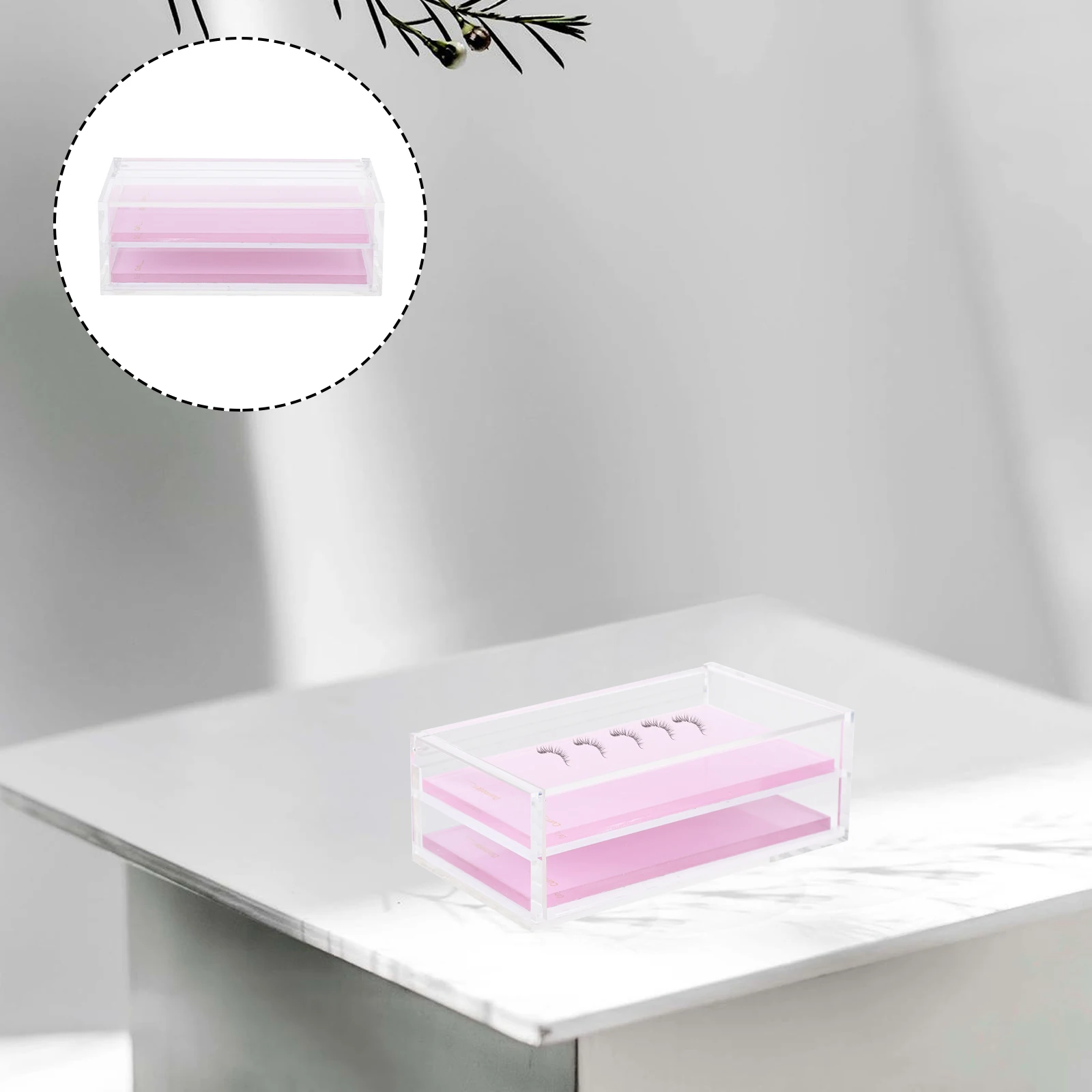 

Eyelash Storage Box Eyelash ganizer Empty Case Acrylic Fake Lashes Container Travel Makeup Brush Holder Durability Gift