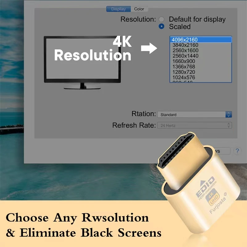 HDMI Dummy Plug | Headless Ghost Display Emulator with DDC/EDID|1080p@60Hz/2K 144Hz/4K@60Hz|Windows/Mac/Linux PC Desktop Support - Image 2
