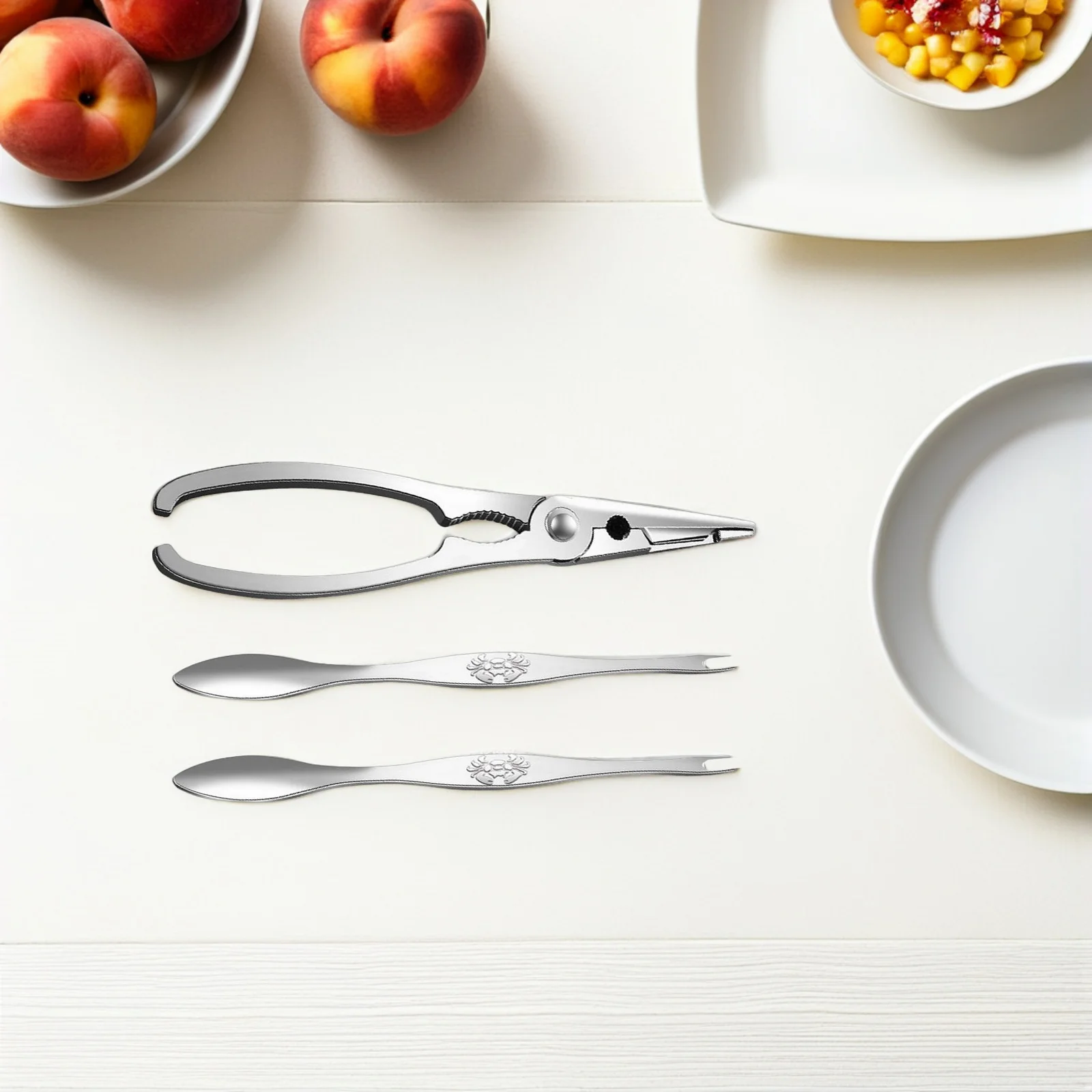

1 set 1 Set Stainless Steel Seafood Tools Set Crab Claw Crackers Lobster Forks Ergonomic Non-Slip Corrosion Resistant