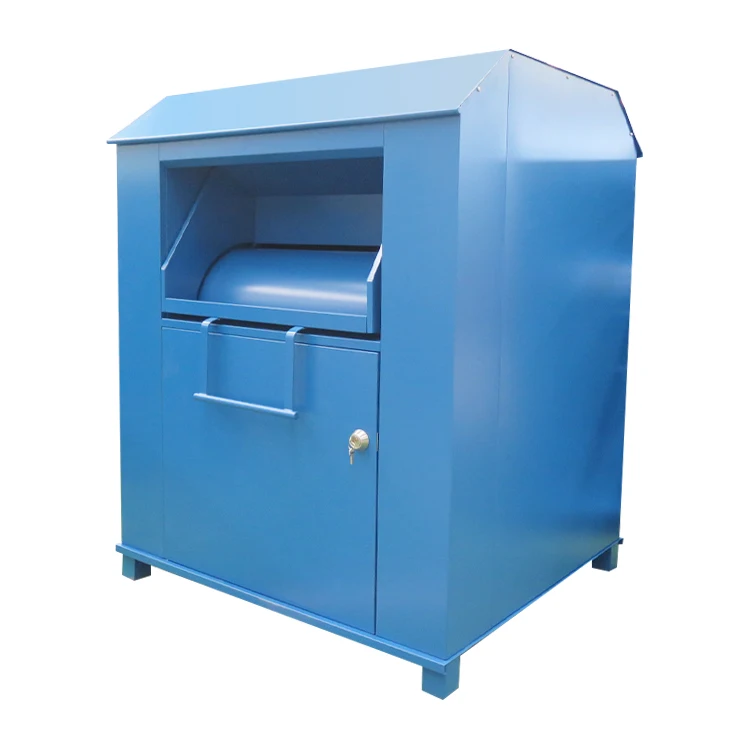 

Открытый тяжелый металлический контейнер для пожертвований одежды, противоударное прочное ведро большого размера для хранения одежды для переработки