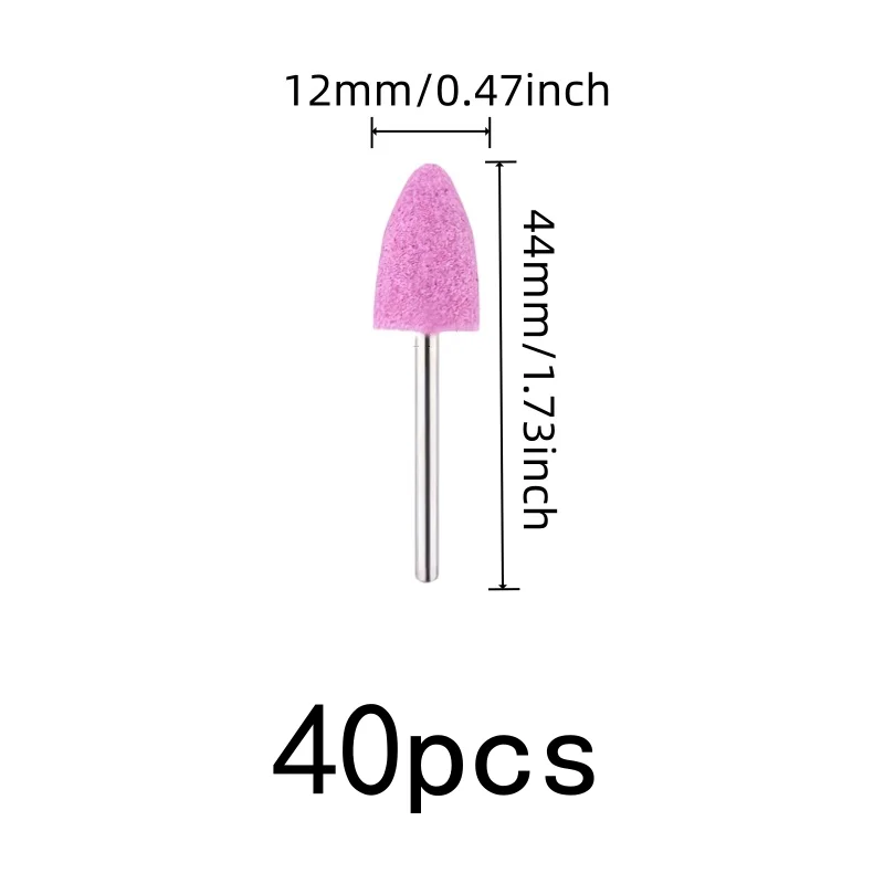 40Pcs 12mm High-Cutting Grinding Heads, for Tableware Polishing, Deburring - view 2