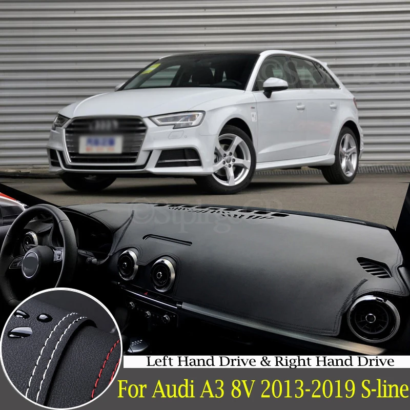 High-quality leather instrument panel protection pad and light-proof pad for Audi A3 8V 2013-2019 S-line car styling accessories