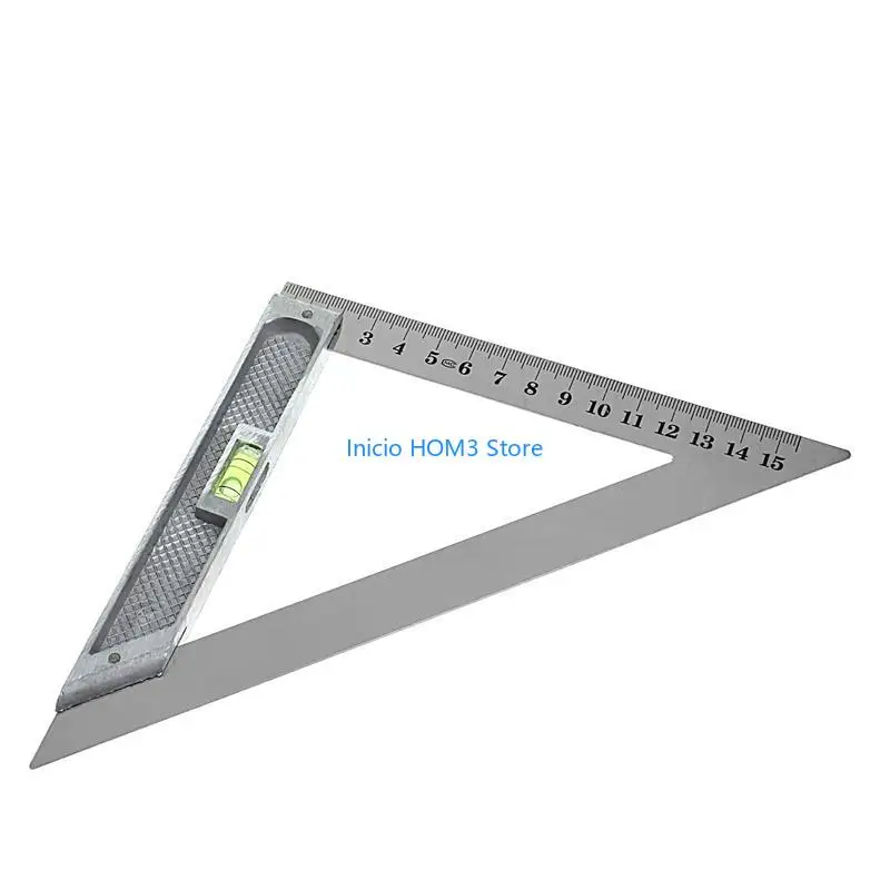 A5YD 150mm for Triangle Ruler 90° Alloy with Bead Horizontal Woodworking Measuring T
