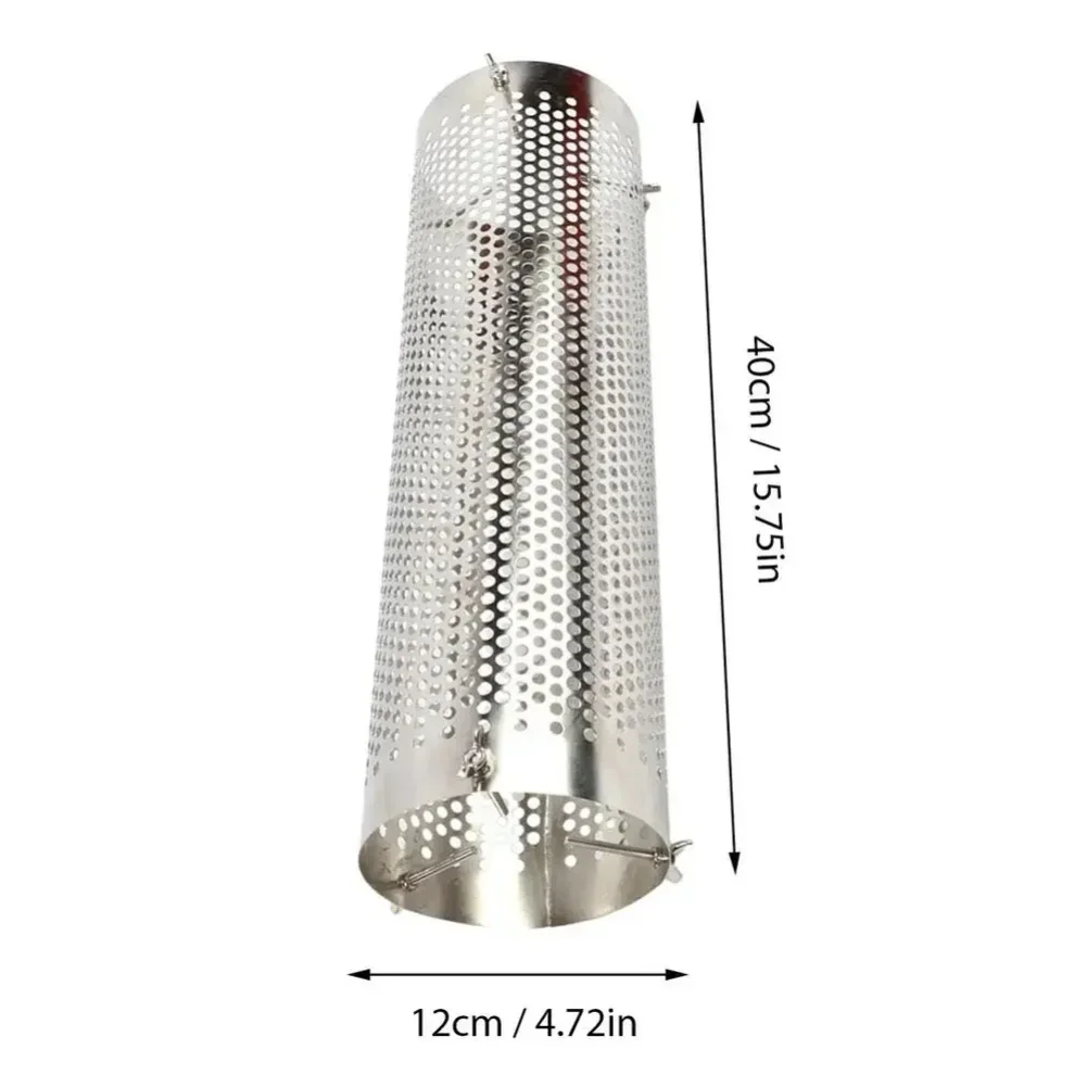 Stainless Steel Chimney Pipe for Outdoor Tent Stoves Featuring Dense Mesh Spark Arrestor and Adjustable Heat Protection Shield