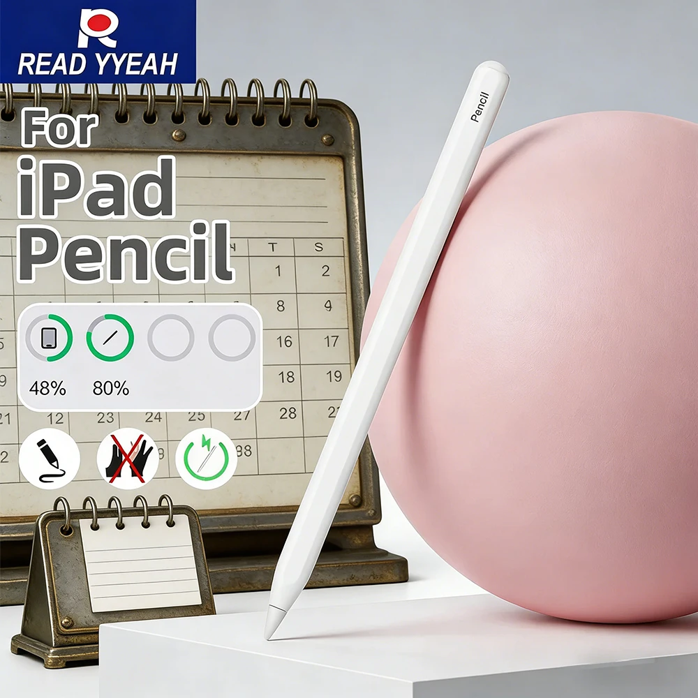 

Стилус EMTRA с функцией предотвращения случайных касаний ладонью, совместимый с Apple Pencil 2, с магнитной беспроводной зарядкой для iPad 11, 13, M2, M3, Pro 12.9, 11, Air 4, 5, Mini 6